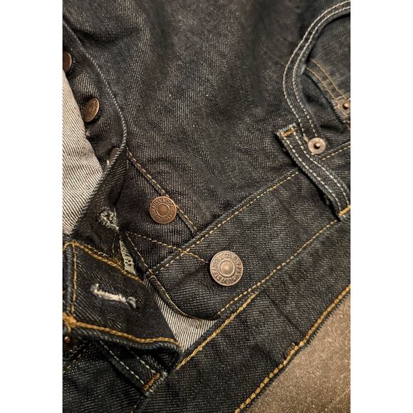 Levis Jeans 501 Mens 34x30 Blue Button Fly Dark Wash Denim Straight Original Fit - Picture 4 of 9